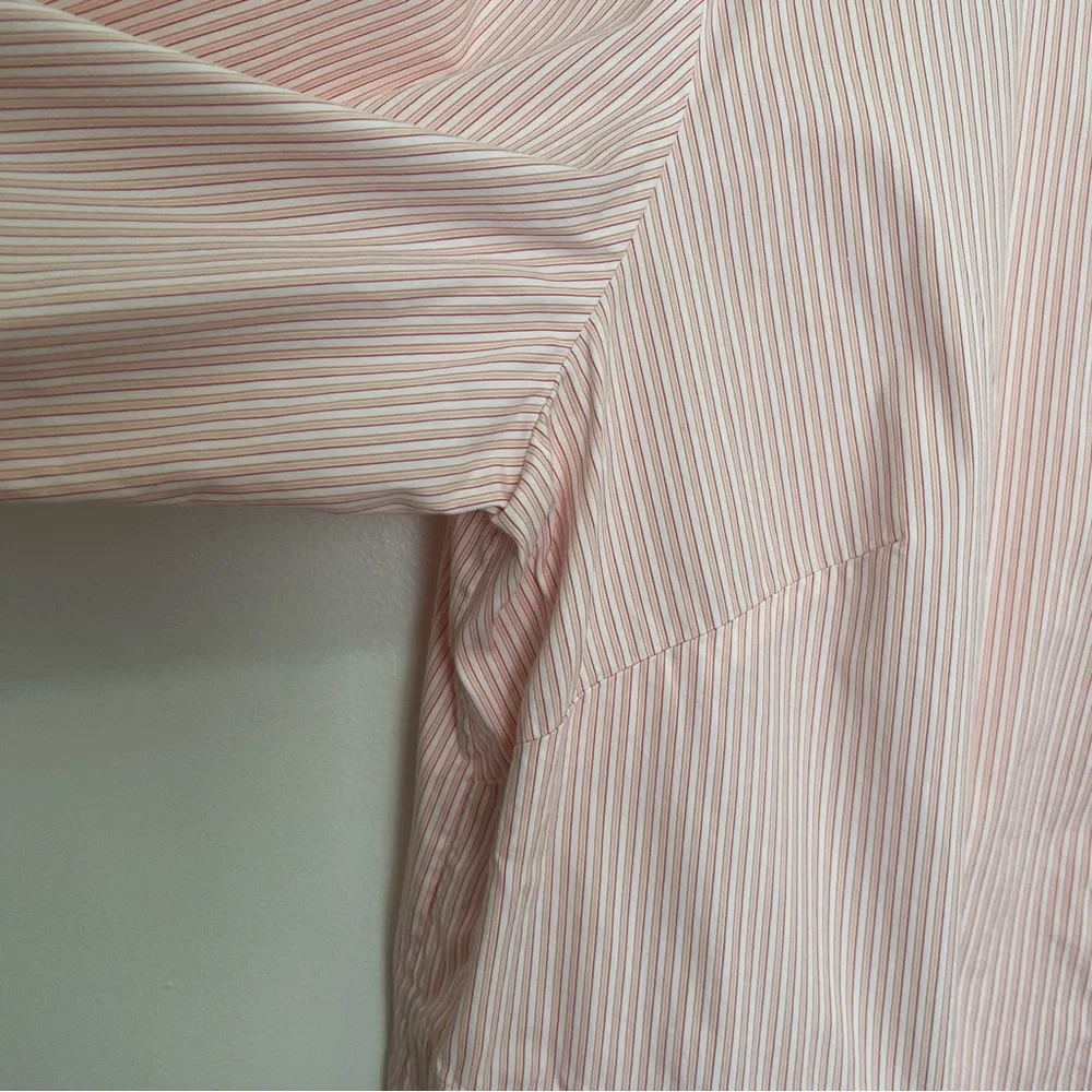 Lafayette 148 New York 3/4 Sleeve Button Down Pinstripe Blouse Size 2X - Picture 4 of 9